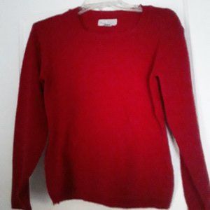 Nicole Curie Red Square Neck Long Sleeve Spandex Sexy Sweater Size Large